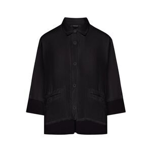 Transit Women 3/4 Sleeve Linen Shirt With Georgette Inserts